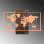 Wallity World Map With Compass - Cobre y Nogal